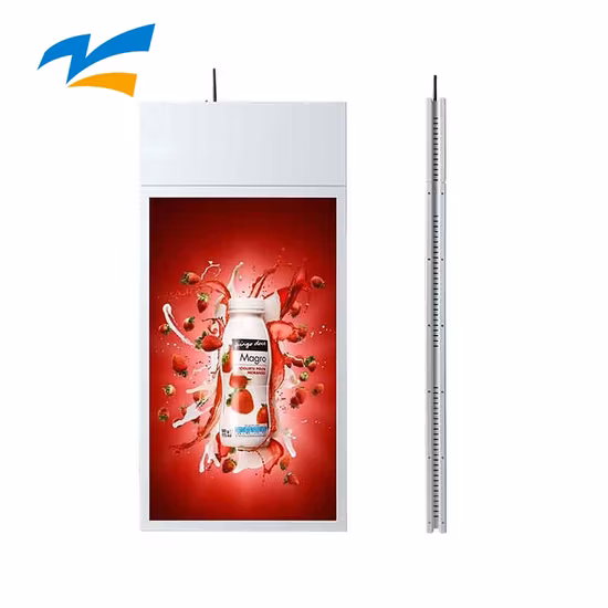 Advertising Double Sided Hanging Display Digital Signage LCD High Brightness LCD Digital Advertising Transparent Screen Display