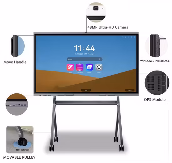 65 インチ Android 4+32g &Win10 第 9 世代 I5 8g+128g タッチスクリーン 4K パネル LCD 学校ライティング TV 教育広告ディスプレイインタラクティブスマートデジタルホワイトボード